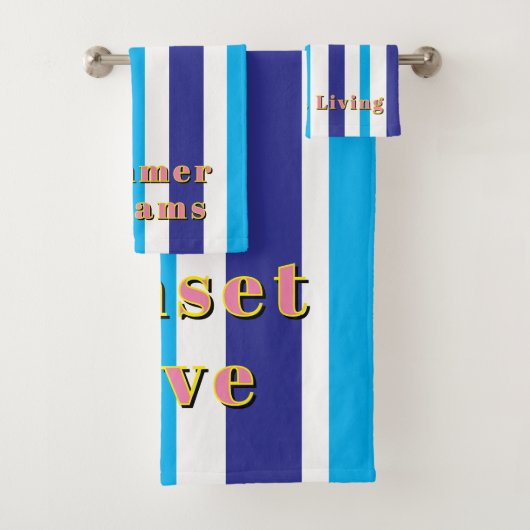 Cabana Beach Yellow Blue Stripes (En situation)