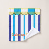 Cabana Beach Yellow Blue Stripes (Gant de toilette)