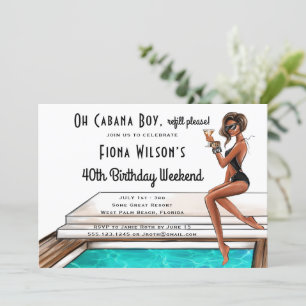 Cabana Boy 40th Birthday Party Weekend Uitnodiging