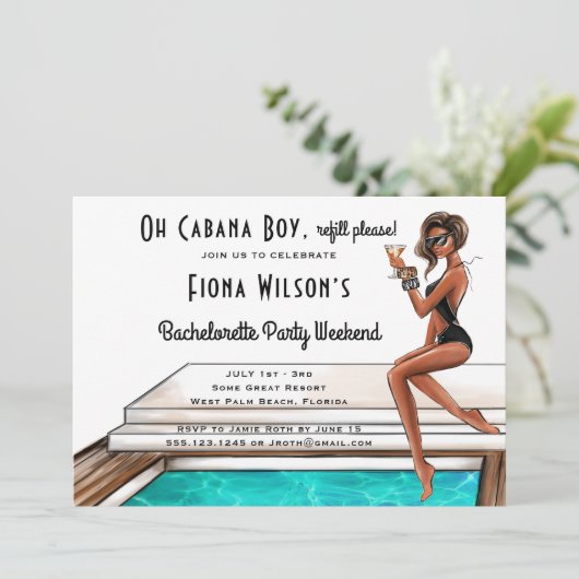 Cabana Boy Bachelorette Party Weekend Invitation (Debout devant)