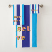 Cabana Scalloped Blue White Yellow Stripes (En situation)