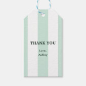 Cabana Streep Zeegroen Bruidsdouche Cadeaulabel (Voorkant)