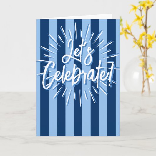 Cabana Strepen "Laten we feestvieren" barst in bla Kaart (Gele Bloem)