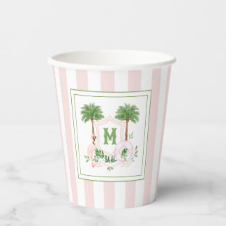 Cabana Strepen Palm Beach Monogram Top Omheining Papieren Bekers