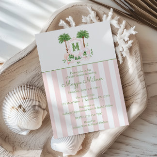 Cabana Strepen Palm Beach Monogram Wapenschild Kaart