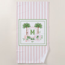 Cabana Strepen Palm Beach Monogram Wapenschild
