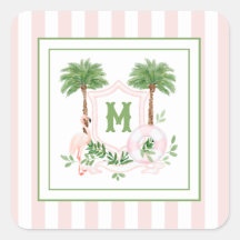 Cabana Strepen Palm Beach Monogram Wapenschild