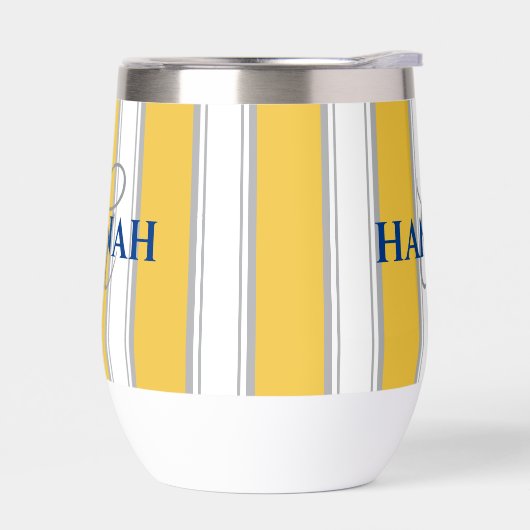 Cabana Stripe Monogram in Geel (Links)