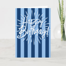 Cabana Stripes "Happy Birthday" barst in het blauw Kaart