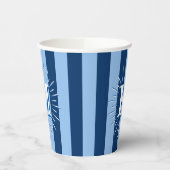 Cabana Stripes in Blue Personalized Papieren Bekers (Links)