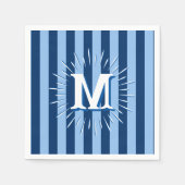 Cabana Stripes in Blue Personalized Servet (Voorkant)