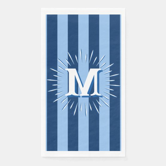 Cabana Stripes in Blue Personalized Servet (Voorkant)