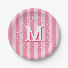 Cabana Stripes in Pink Personalized Papieren Bordje