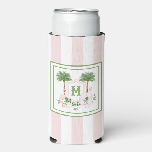 Cabana Stripes Palm Beach Monogram Crest (Seltzer Voorkant)