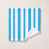 Cabane bleu ciel rayures blanches (Gant de toilette)