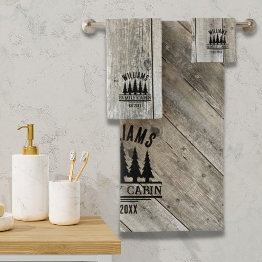 Cabane de famille personnalisée Forêt rustique Nom