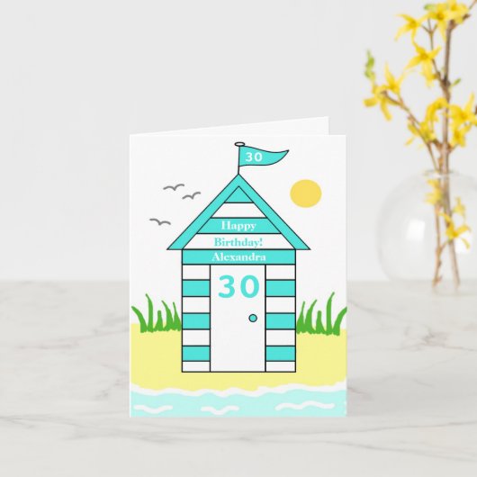 Cabane de plage 30e carte (Fleur jaune)