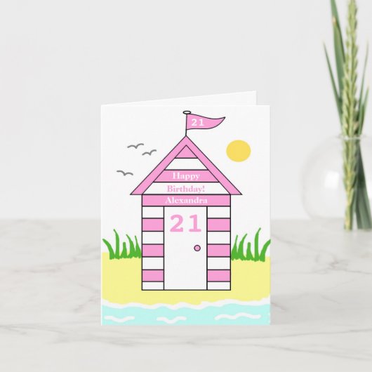 Cabane de plage Carte 21 ans (Devant)