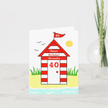 Cabane de plage carte 40 ans