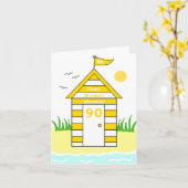 Cabane de plage carte 90 ans (Fleur jaune)