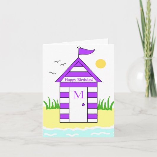 Cabane de plage carte violette (Devant)