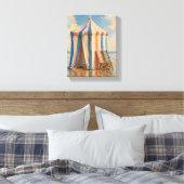 Cabane rayée à marée basse Toile de plage côtière (Insitu(Chambre))