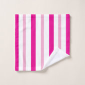 Cabane rayures blanches et roses (Gant de toilette)