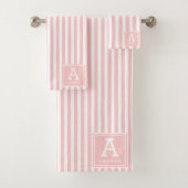 Cabane rose pâle rayures Initiales monogrammes (En situation)