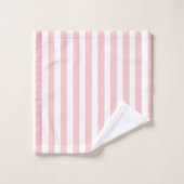 Cabane rose pâle rayures Initiales monogrammes (Gant de toilette)