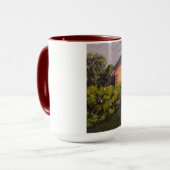 Cabane Rustique Avec Mug aux Violets, Verts, Jaune (Devant gauche)