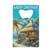 Cabane Tropicale Noël Palm Tree Beach Lumières (Dos)