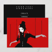 cabaret marionet kaart (Voorkant / Achterkant)