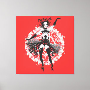 Cabaret Meisje Gewikkeld Canvas Afdruk