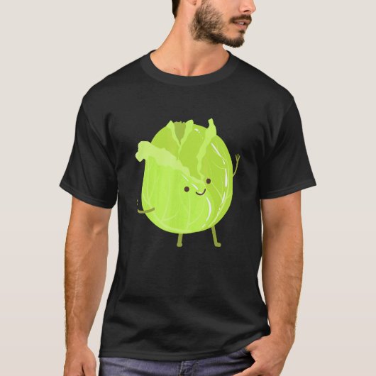 Cabbage met armige groenten t-shirt (Voorkant)