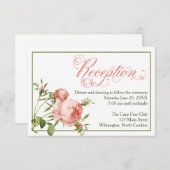 Cabbage Rose Mariage Réception Détails Carte (Devant / Derrière)