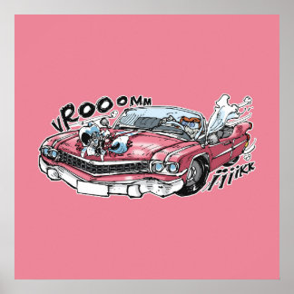 cabbar baba rijdt met roze cadillac poster