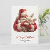 Cabbit Kerstman Kerstmis Feestdagenkaart (Staand voorkant)