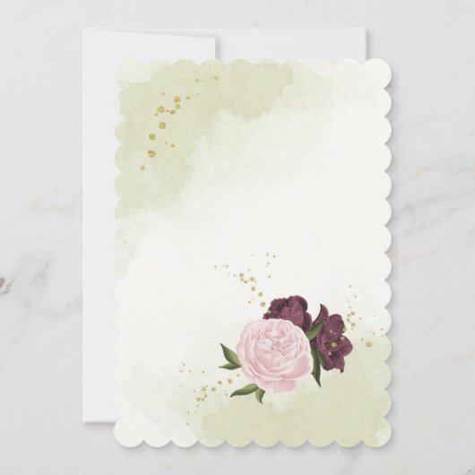 cabernet rose fleurs verdure carte de siège (Dos)