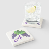 Cabernet Sauvignon Red Wine Grapes Aangepast monog Stenen Onderzetter (Zijkant)