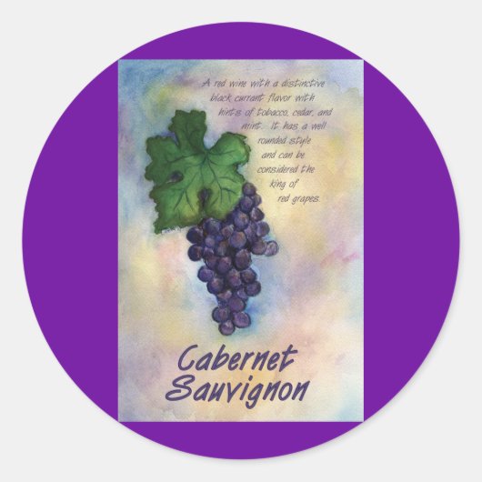 Cabernet Sauvignon Wine Sticker (Voorkant)