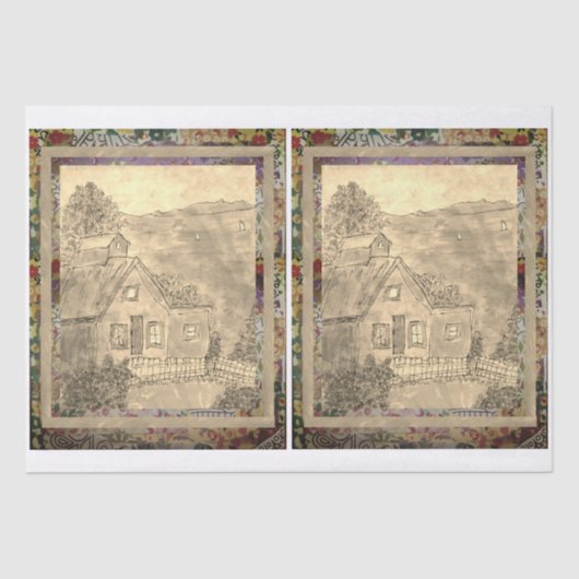 Cabin aan het meer tissuepapier (Voorkant)