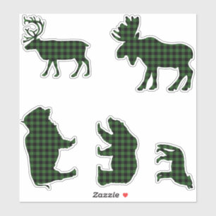 Cabin Buffalo Pset Lumberjack Check Patroon groen Sticker