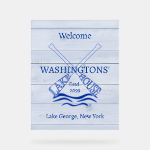 Cabin Cottage Lake House Acryl Teken Bord