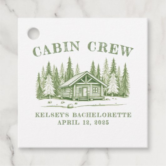 Cabin Crew Groen Kamp Meisjesuitstap Bedankjes Labels (Voorkant)