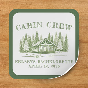 Cabin Crew Groen Meisjesuitje Vierkante Sticker