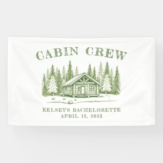 Cabin Crew Groene Kamp Meisjesuitje Feest Spandoek (Horizontaal)