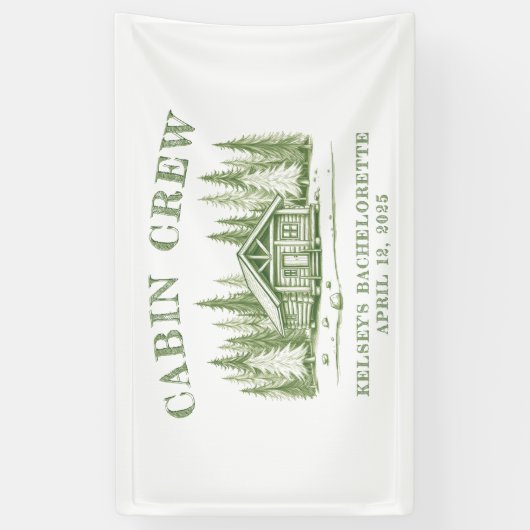 Cabin Crew Groene Kamp Meisjesuitje Feest Spandoek (Verticaal)