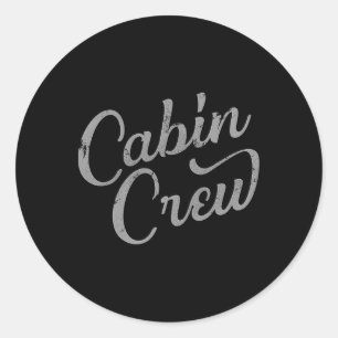 Cabin Crew Vrienden Familiegroep Lake of Mountain Ronde Sticker
