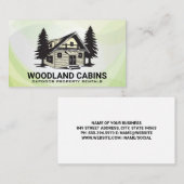 Cabin en bomen visitekaartje (Voorkant / Achterkant)