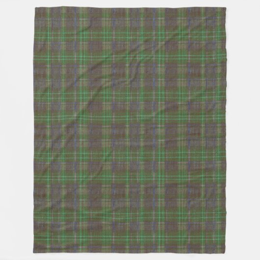 Cabin Forest Green Tartan Fleece Deken (Voorkant)